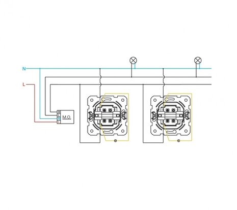 Schakelaar Lamp Impulsdrukker met controlelamp 90960014 Karre Wit 