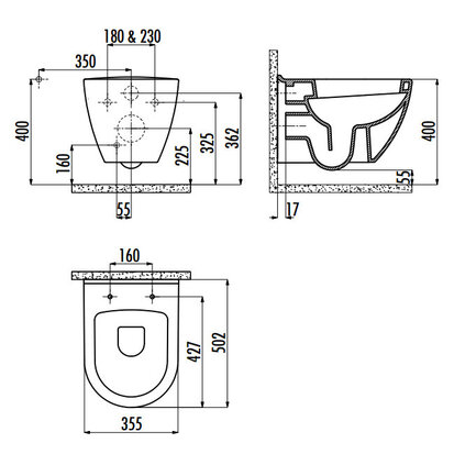 Creavit TP325 Wandcloset