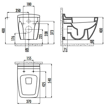 Creavit BL320 Bidet Wandcloset