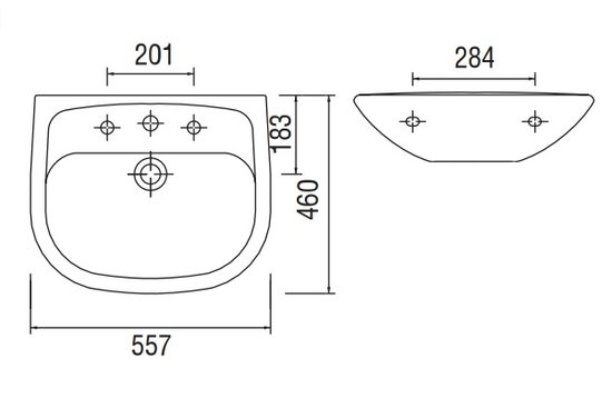 Creavit Wastafel Pitta PA055 55cm