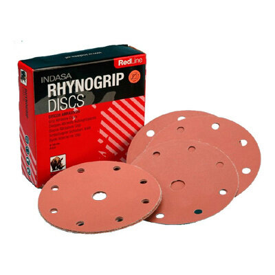 Indasa P180 Ø125 Schijf Rhynogrip Red Line 8H + 1CH (50x)