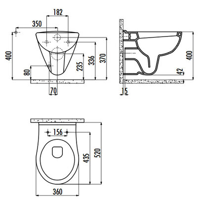 Creavit YG320 Bidet Wandcloset