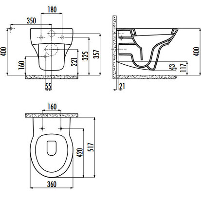 Creavit JW320 Bidet Wandcloset