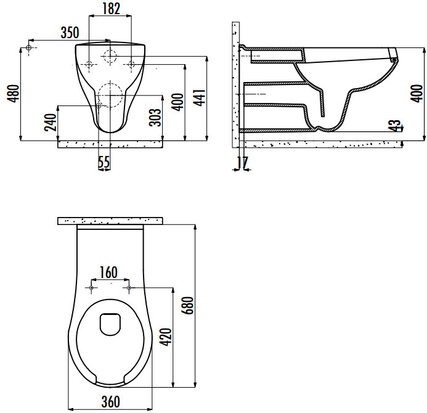 Creavit BD320 Bidet Wandcloset