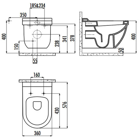 Creavit DR320 Wandcloset