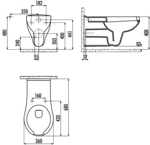 Creavit BD320 Wandcloset