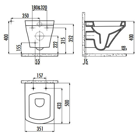 Creavit SR320 Bidet Wandcloset