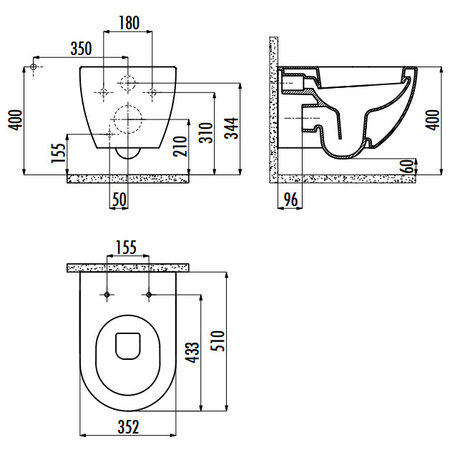 Creavit FE320 Bidet Wandcloset