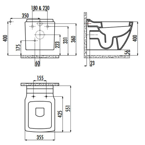 Creavit TP324 Bidet Wandcloset 